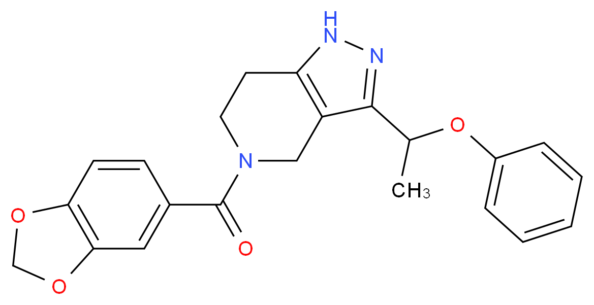 5-(1,3-benzodioxol-5-ylcarbonyl)-3-(1-phenoxyethyl)-4,5,6,7-tetrahydro-1H-pyrazolo[4,3-c]pyridine_Molecular_structure_CAS_)