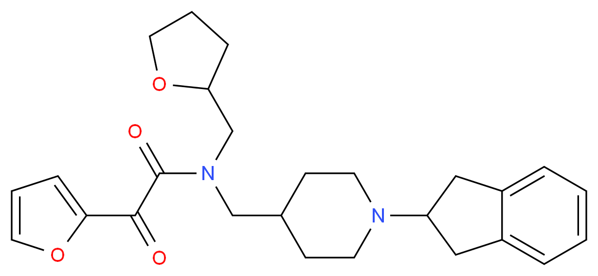 N-{[1-(2,3-dihydro-1H-inden-2-yl)-4-piperidinyl]methyl}-2-(2-furyl)-2-oxo-N-(tetrahydro-2-furanylmethyl)acetamide_Molecular_structure_CAS_)