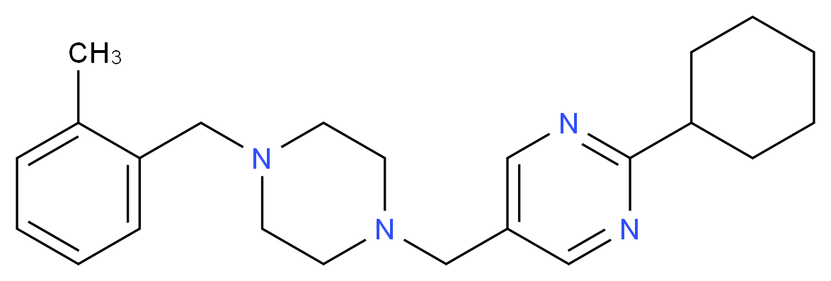 2-cyclohexyl-5-{[4-(2-methylbenzyl)-1-piperazinyl]methyl}pyrimidine_Molecular_structure_CAS_)