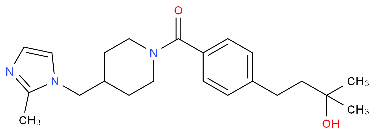 2-methyl-4-[4-({4-[(2-methyl-1H-imidazol-1-yl)methyl]-1-piperidinyl}carbonyl)phenyl]-2-butanol_Molecular_structure_CAS_)