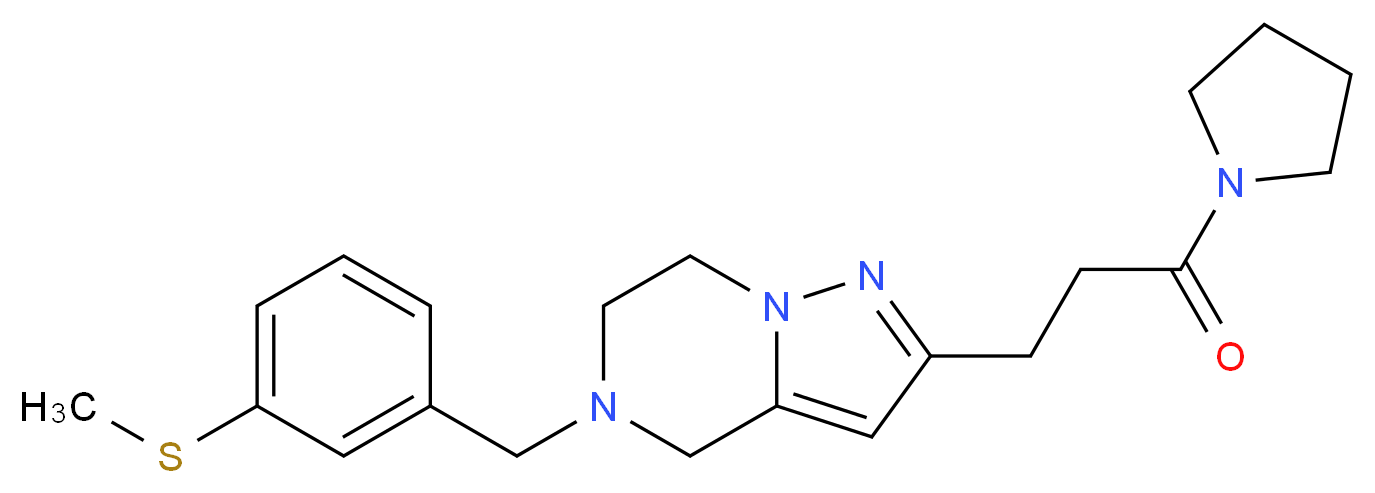 5-[3-(methylthio)benzyl]-2-[3-oxo-3-(1-pyrrolidinyl)propyl]-4,5,6,7-tetrahydropyrazolo[1,5-a]pyrazine_Molecular_structure_CAS_)