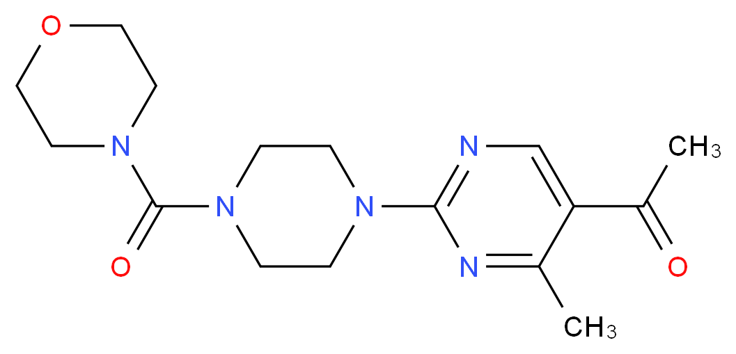 1-{4-methyl-2-[4-(morpholin-4-ylcarbonyl)piperazin-1-yl]pyrimidin-5-yl}ethanone_Molecular_structure_CAS_)