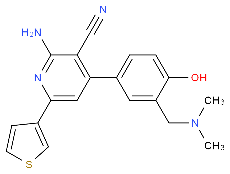 2-amino-4-{3-[(dimethylamino)methyl]-4-hydroxyphenyl}-6-(3-thienyl)nicotinonitrile_Molecular_structure_CAS_)