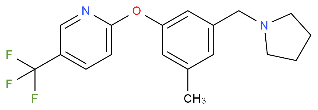 2-[3-methyl-5-(pyrrolidin-1-ylmethyl)phenoxy]-5-(trifluoromethyl)pyridine_Molecular_structure_CAS_)