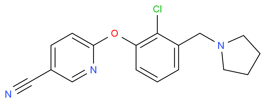 6-[2-chloro-3-(pyrrolidin-1-ylmethyl)phenoxy]nicotinonitrile_Molecular_structure_CAS_)
