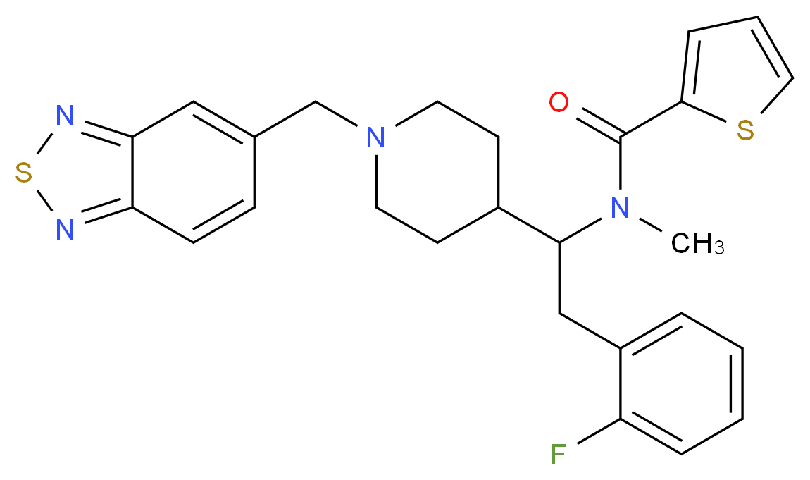 N-[1-[1-(2,1,3-benzothiadiazol-5-ylmethyl)-4-piperidinyl]-2-(2-fluorophenyl)ethyl]-N-methyl-2-thiophenecarboxamide_Molecular_structure_CAS_)