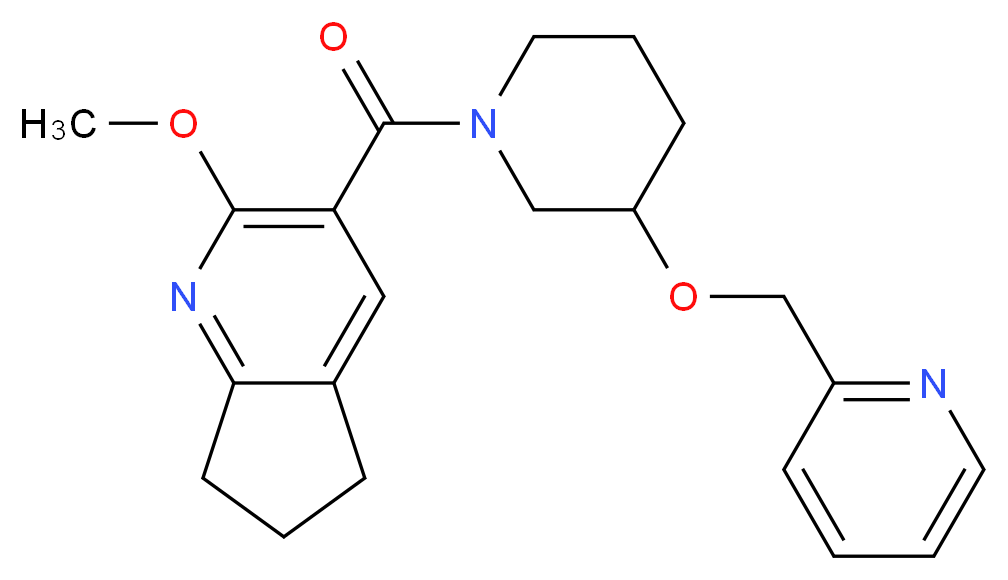 2-methoxy-3-{[3-(2-pyridinylmethoxy)-1-piperidinyl]carbonyl}-6,7-dihydro-5H-cyclopenta[b]pyridine_Molecular_structure_CAS_)