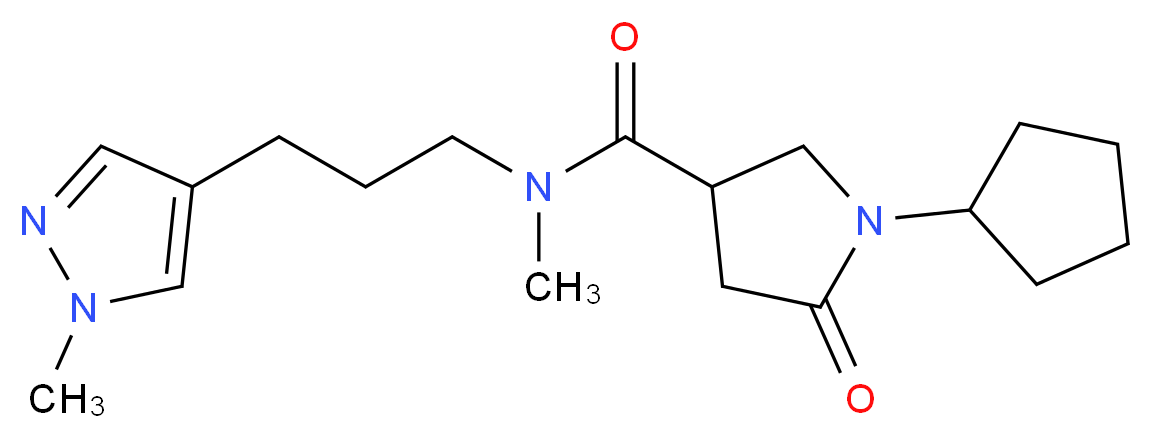 1-cyclopentyl-N-methyl-N-[3-(1-methyl-1H-pyrazol-4-yl)propyl]-5-oxo-3-pyrrolidinecarboxamide_Molecular_structure_CAS_)