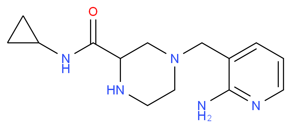 4-[(2-amino-3-pyridinyl)methyl]-N-cyclopropyl-2-piperazinecarboxamide_Molecular_structure_CAS_)