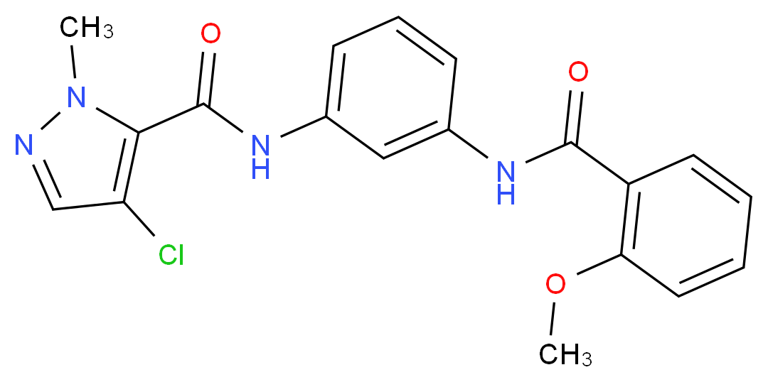 4-chloro-N-{3-[(2-methoxybenzoyl)amino]phenyl}-1-methyl-1H-pyrazole-5-carboxamide_Molecular_structure_CAS_)
