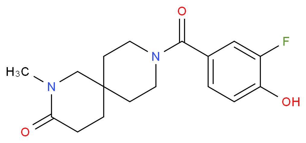 9-(3-fluoro-4-hydroxybenzoyl)-2-methyl-2,9-diazaspiro[5.5]undecan-3-one_Molecular_structure_CAS_)
