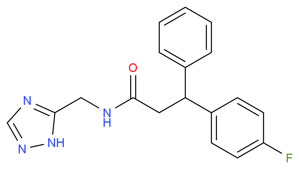 3-(4-fluorophenyl)-3-phenyl-N-(1H-1,2,4-triazol-5-ylmethyl)propanamide_Molecular_structure_CAS_)