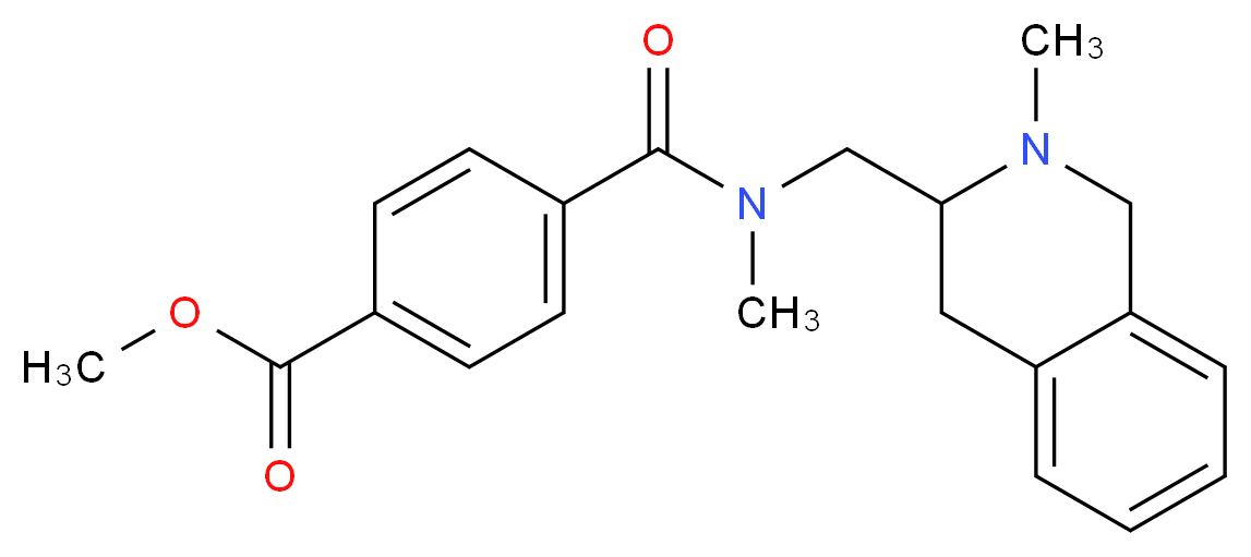 methyl 4-({methyl[(2-methyl-1,2,3,4-tetrahydro-3-isoquinolinyl)methyl]amino}carbonyl)benzoate_Molecular_structure_CAS_)