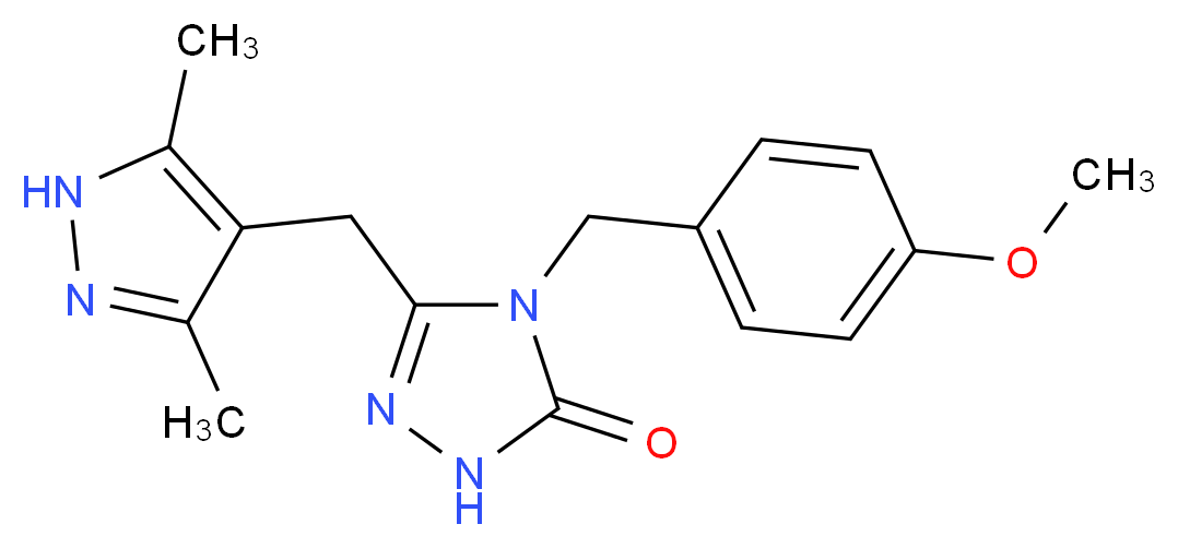 5-[(3,5-dimethyl-1H-pyrazol-4-yl)methyl]-4-(4-methoxybenzyl)-2,4-dihydro-3H-1,2,4-triazol-3-one_Molecular_structure_CAS_)