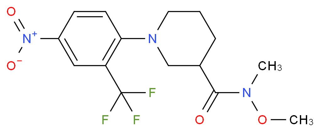 N-Methoxy-N-methyl-1-[4-nitro-2-(trifluoromethyl)-phenyl]-3-piperidinecarboxamide_Molecular_structure_CAS_)