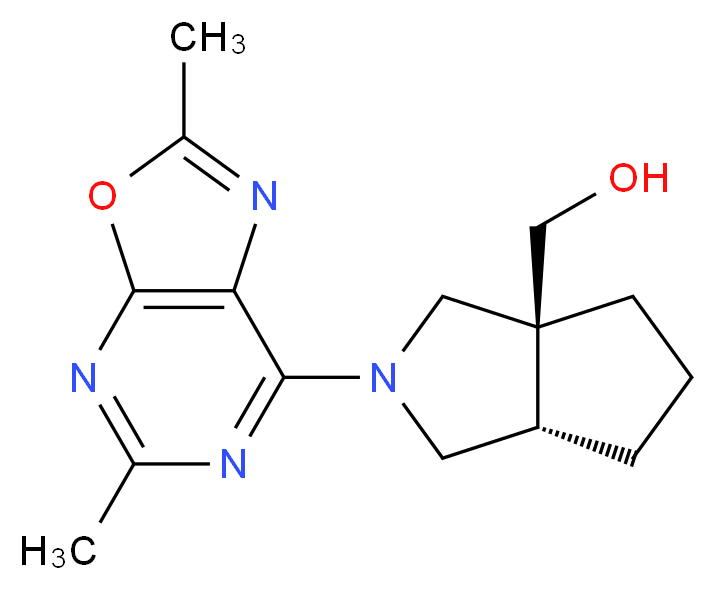 [(3aS*,6aS*)-2-(2,5-dimethyl[1,3]oxazolo[5,4-d]pyrimidin-7-yl)hexahydrocyclopenta[c]pyrrol-3a(1H)-yl]methanol_Molecular_structure_CAS_)