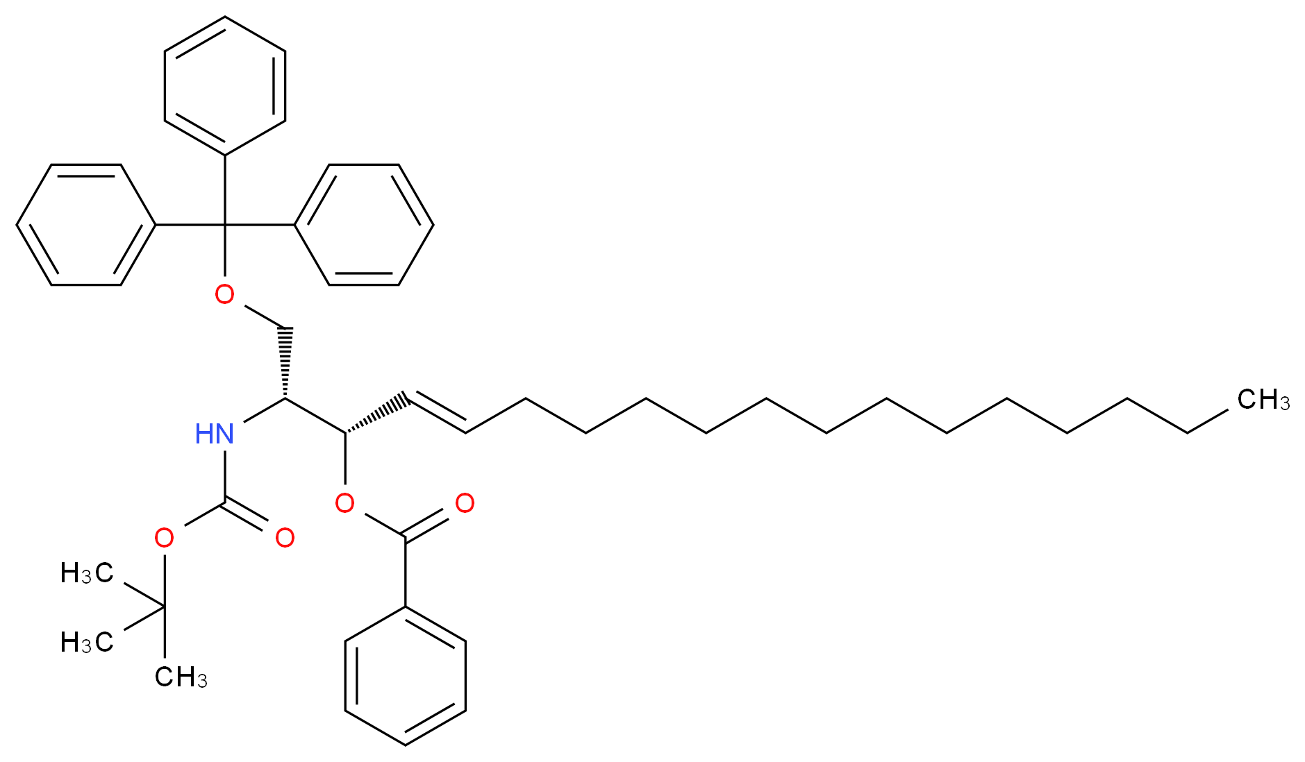 (2S,3R,4E)-3-Benzoyl-2-tert-butyloxycarbonylamino-1-triphenylmethyl-4-octadecen-1,3-diol_Molecular_structure_CAS_299172-58-0)