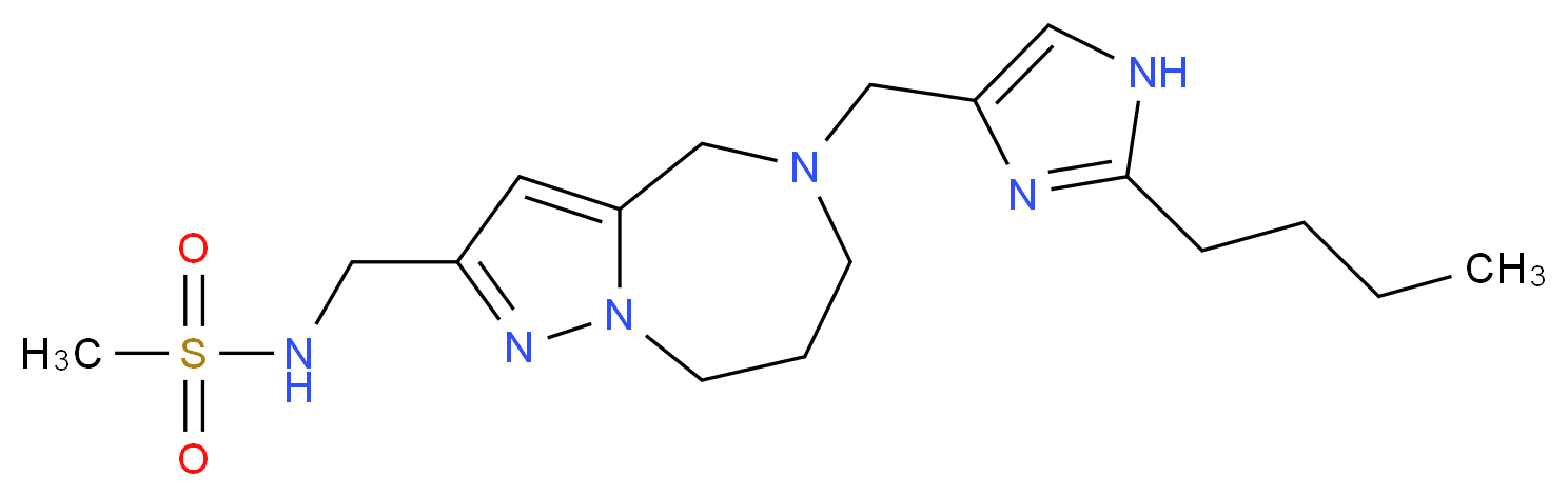 N-({5-[(2-butyl-1H-imidazol-4-yl)methyl]-5,6,7,8-tetrahydro-4H-pyrazolo[1,5-a][1,4]diazepin-2-yl}methyl)methanesulfonamide_Molecular_structure_CAS_)