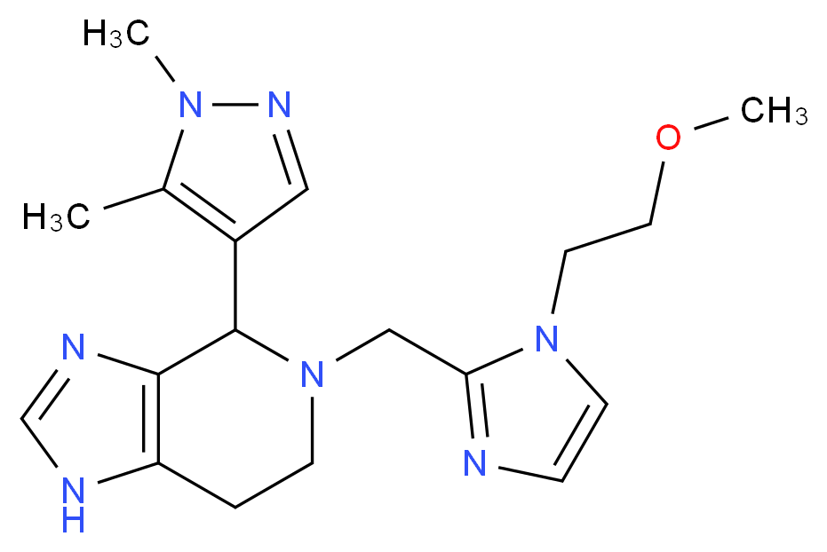 4-(1,5-dimethyl-1H-pyrazol-4-yl)-5-{[1-(2-methoxyethyl)-1H-imidazol-2-yl]methyl}-4,5,6,7-tetrahydro-1H-imidazo[4,5-c]pyridine_Molecular_structure_CAS_)