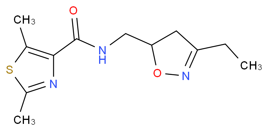 N-[(3-ethyl-4,5-dihydroisoxazol-5-yl)methyl]-2,5-dimethyl-1,3-thiazole-4-carboxamide_Molecular_structure_CAS_)