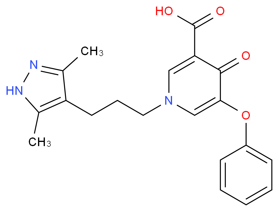 1-[3-(3,5-dimethyl-1H-pyrazol-4-yl)propyl]-4-oxo-5-phenoxy-1,4-dihydropyridine-3-carboxylic acid_Molecular_structure_CAS_)