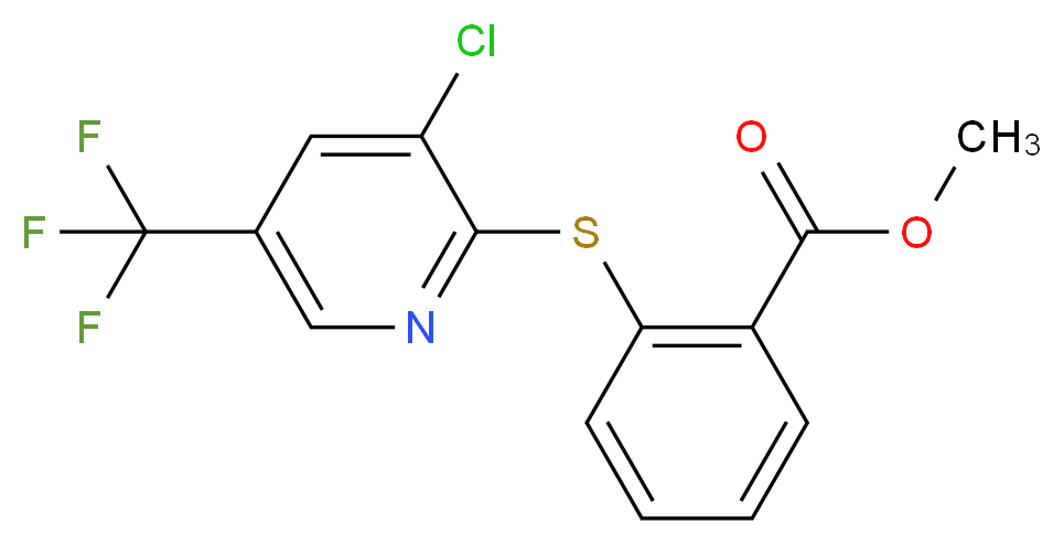 Methyl 2-{[3-chloro-5-(trifluoromethyl)pyridin-2-yl]sulphanyl}benzenecarboxylate_Molecular_structure_CAS_)