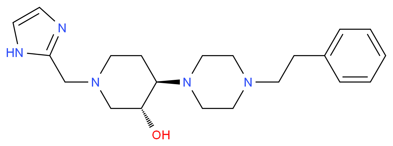 (3R*,4R*)-1-(1H-imidazol-2-ylmethyl)-4-[4-(2-phenylethyl)-1-piperazinyl]-3-piperidinol_Molecular_structure_CAS_)