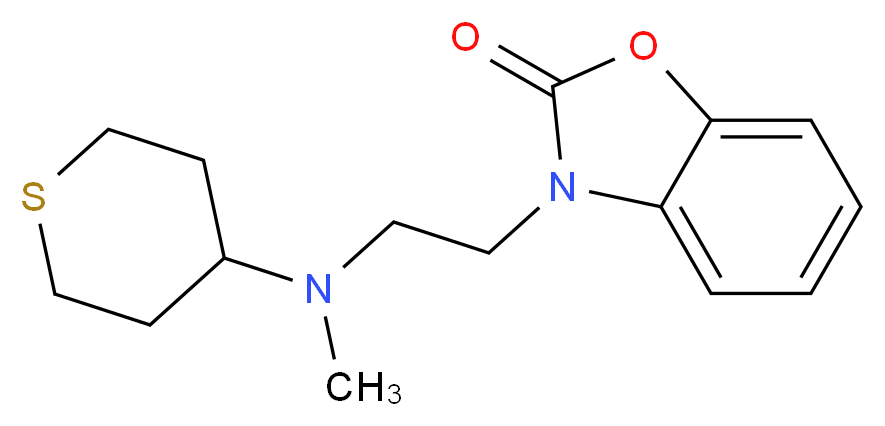 3-{2-[methyl(tetrahydro-2H-thiopyran-4-yl)amino]ethyl}-1,3-benzoxazol-2(3H)-one_Molecular_structure_CAS_)