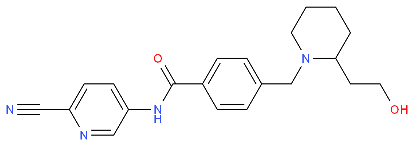 N-(6-cyanopyridin-3-yl)-4-{[2-(2-hydroxyethyl)piperidin-1-yl]methyl}benzamide_Molecular_structure_CAS_)