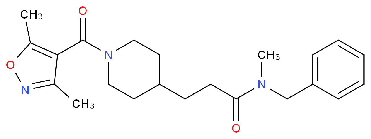 N-benzyl-3-{1-[(3,5-dimethyl-4-isoxazolyl)carbonyl]-4-piperidinyl}-N-methylpropanamide_Molecular_structure_CAS_)