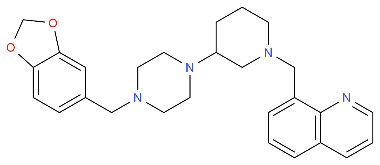 8-({3-[4-(1,3-benzodioxol-5-ylmethyl)-1-piperazinyl]-1-piperidinyl}methyl)quinoline_Molecular_structure_CAS_)