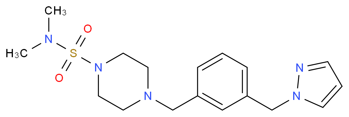 N,N-dimethyl-4-[3-(1H-pyrazol-1-ylmethyl)benzyl]piperazine-1-sulfonamide_Molecular_structure_CAS_)