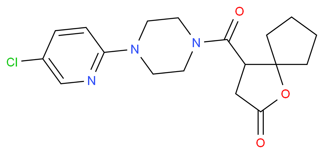 4-{[4-(5-chloro-2-pyridinyl)-1-piperazinyl]carbonyl}-1-oxaspiro[4.4]nonan-2-one_Molecular_structure_CAS_)