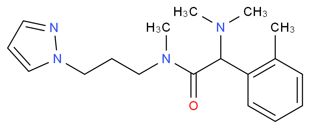 2-(dimethylamino)-N-methyl-2-(2-methylphenyl)-N-[3-(1H-pyrazol-1-yl)propyl]acetamide_Molecular_structure_CAS_)
