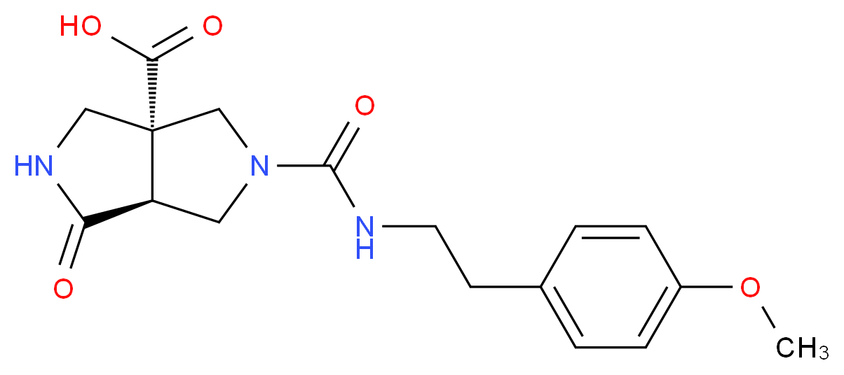 (3aR*,6aS*)-5-({[2-(4-methoxyphenyl)ethyl]amino}carbonyl)-1-oxohexahydropyrrolo[3,4-c]pyrrole-3a(1H)-carboxylic acid_Molecular_structure_CAS_)