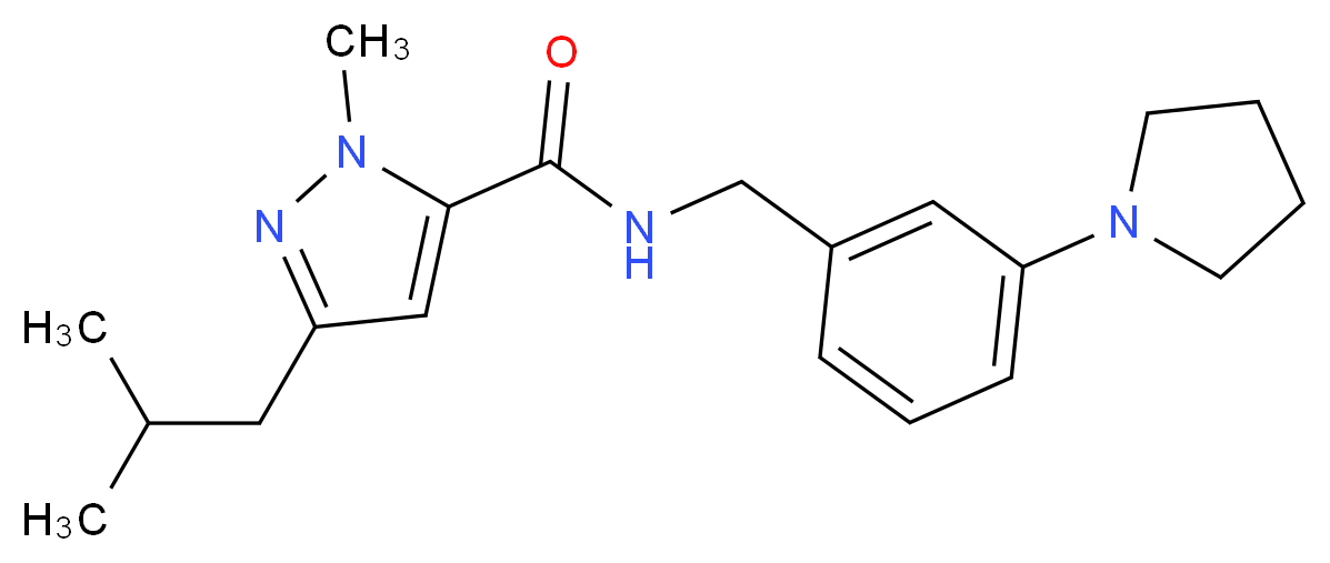 3-isobutyl-1-methyl-N-[3-(1-pyrrolidinyl)benzyl]-1H-pyrazole-5-carboxamide_Molecular_structure_CAS_)