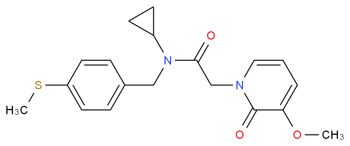 N-cyclopropyl-2-(3-methoxy-2-oxopyridin-1(2H)-yl)-N-[4-(methylthio)benzyl]acetamide_Molecular_structure_CAS_)