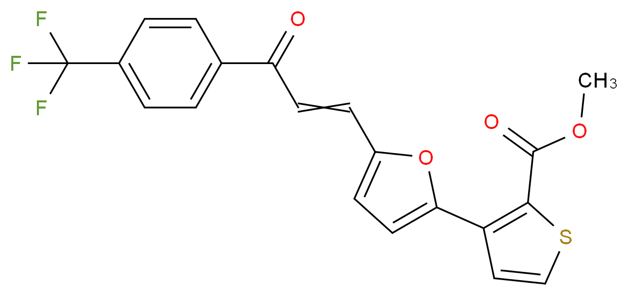 methyl 3-(5-{3-oxo-3-[4-(trifluoromethyl)phenyl]prop-1-enyl}-2-furyl)thiophene-2-carboxylate_Molecular_structure_CAS_)