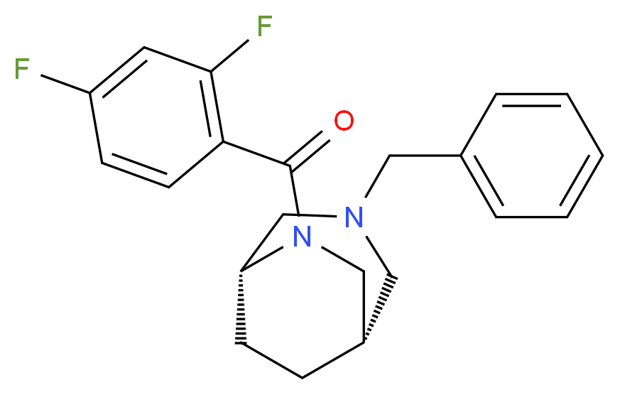(1S*,5R*)-3-benzyl-6-(2,4-difluorobenzoyl)-3,6-diazabicyclo[3.2.2]nonane_Molecular_structure_CAS_)