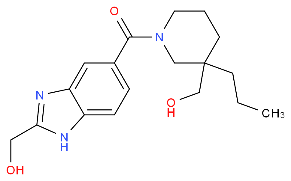 (1-{[2-(hydroxymethyl)-1H-benzimidazol-5-yl]carbonyl}-3-propylpiperidin-3-yl)methanol_Molecular_structure_CAS_)