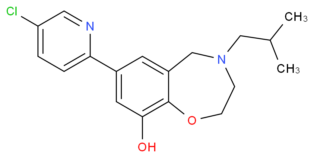 7-(5-chloropyridin-2-yl)-4-isobutyl-2,3,4,5-tetrahydro-1,4-benzoxazepin-9-ol_Molecular_structure_CAS_)