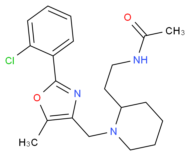 N-[2-(1-{[2-(2-chlorophenyl)-5-methyl-1,3-oxazol-4-yl]methyl}-2-piperidinyl)ethyl]acetamide_Molecular_structure_CAS_)