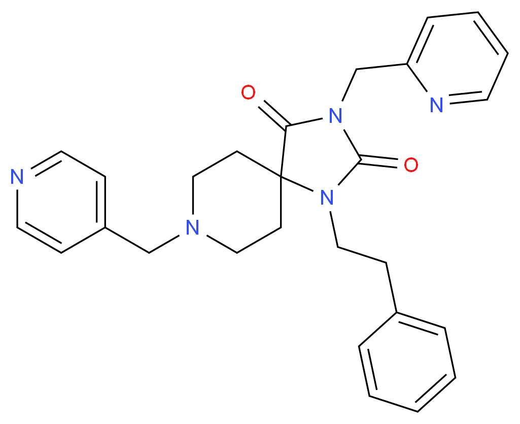 1-(2-phenylethyl)-3-(2-pyridinylmethyl)-8-(4-pyridinylmethyl)-1,3,8-triazaspiro[4.5]decane-2,4-dione_Molecular_structure_CAS_)