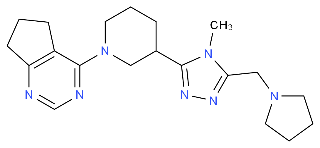 4-{3-[4-methyl-5-(pyrrolidin-1-ylmethyl)-4H-1,2,4-triazol-3-yl]piperidin-1-yl}-6,7-dihydro-5H-cyclopenta[d]pyrimidine_Molecular_structure_CAS_)