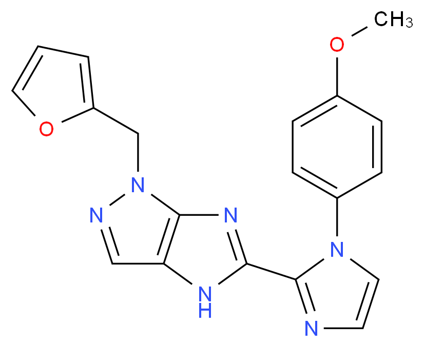 1-(2-furylmethyl)-5-[1-(4-methoxyphenyl)-1H-imidazol-2-yl]-1,4-dihydroimidazo[4,5-c]pyrazole_Molecular_structure_CAS_)