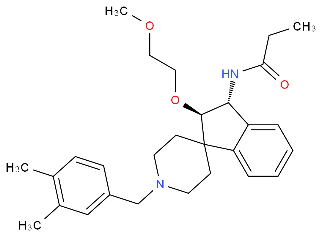 N-[(2R*,3R*)-1'-(3,4-dimethylbenzyl)-2-(2-methoxyethoxy)-2,3-dihydrospiro[indene-1,4'-piperidin]-3-yl]propanamide_Molecular_structure_CAS_)