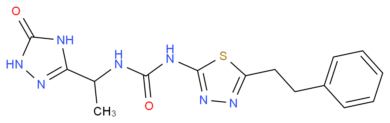 N-[1-(5-oxo-4,5-dihydro-1H-1,2,4-triazol-3-yl)ethyl]-N'-[5-(2-phenylethyl)-1,3,4-thiadiazol-2-yl]urea_Molecular_structure_CAS_)