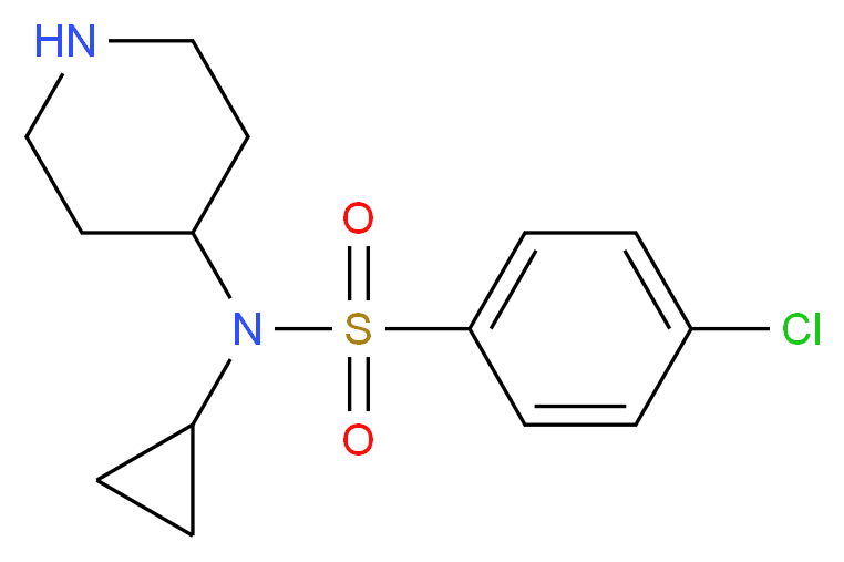 4-Chloro-N-cyclopropyl-N-(4-piperidinyl)benzenesulphonamide_Molecular_structure_CAS_)
