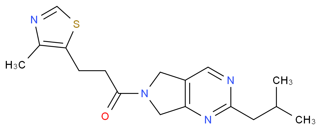 2-isobutyl-6-[3-(4-methyl-1,3-thiazol-5-yl)propanoyl]-6,7-dihydro-5H-pyrrolo[3,4-d]pyrimidine_Molecular_structure_CAS_)