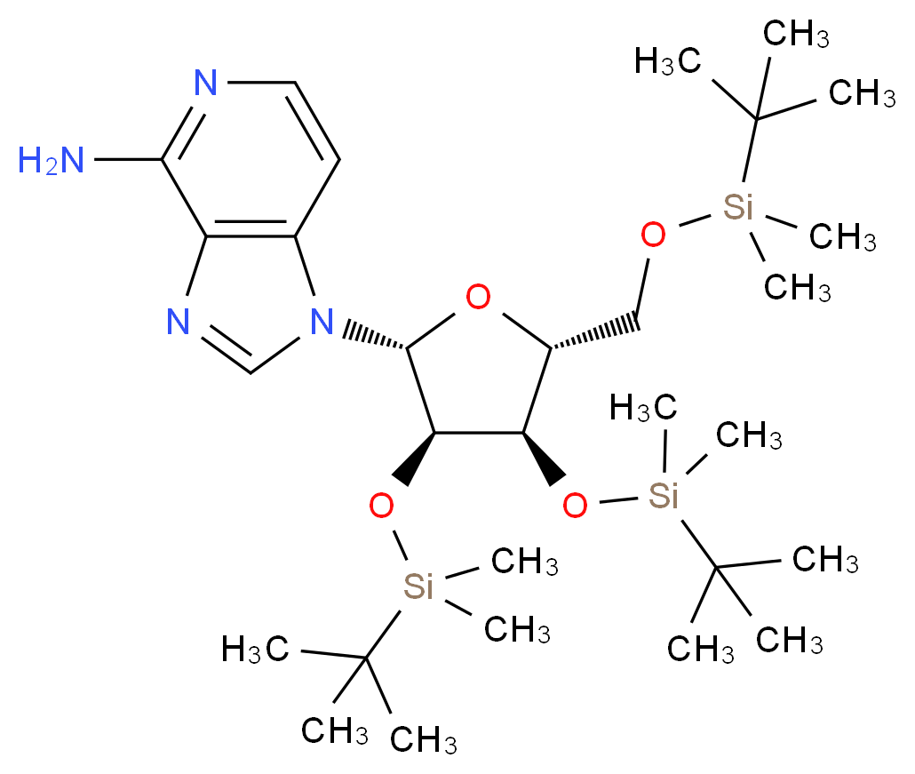 4-Amino-1-(2',3',5'-tri-O-tert-butyldimethylsilyl-β-D-ribofuranosyl)-imidazo[4,5-a]pyridine_Molecular_structure_CAS_147212-86-0)